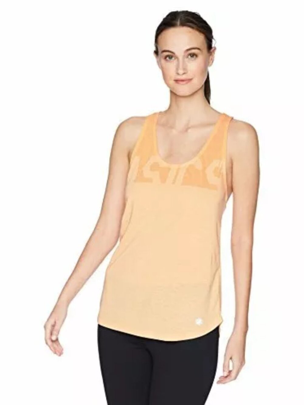 ASICS Women's Soft-Touch Racer Tank Apricot Ice Heather Medium